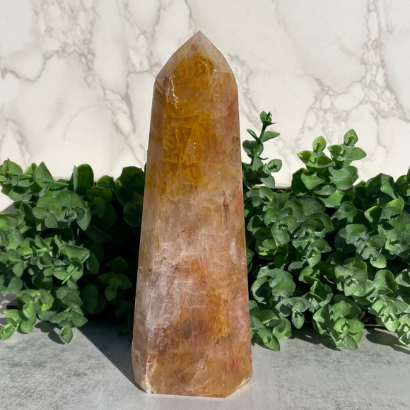 Golden Healer Tower | Yellow Hematoid Quartz Golden Healer Quartz Tower - Picture 4 of 17
